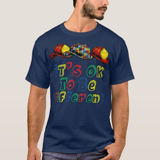 Firefighter Helmet Autism Awareness Boys Autism T-shirt (Voorkant)