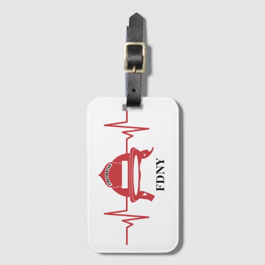 Firefighter Helmet Heartbeat Persoonlijk Bagagelabel (Voorkant (verticaal))