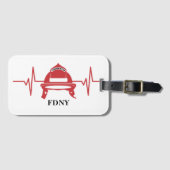 Firefighter Helmet Heartbeat Persoonlijk Bagagelabel (Voorkant (horizontaal))