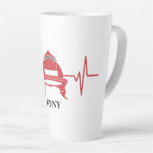 Firefighter Helmet Heartbeat Persoonlijk Latte Mok (Rechterhoek)