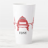 Firefighter Helmet Heartbeat Persoonlijk Latte Mok (Voorkant)