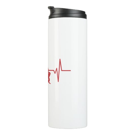 Firefighter Helmet Heartbeat Persoonlijk Thermosbeker (Geroteerd rechts)