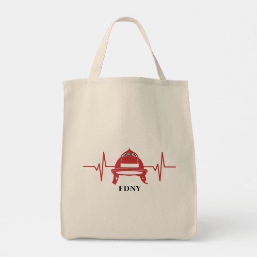 Firefighter Helmet Heartbeat Persoonlijk Tote Bag (Achterkant)