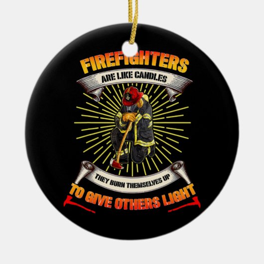 Firefighter Hero Proud Fireman Vaderdag Keramisch Ornament (Voorkant)