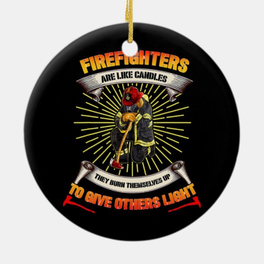 Firefighter Hero Proud Fireman Vaderdag Keramisch Ornament (Achterkant)