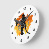 Firefighter In Flames Ronde Klok (Hoek)