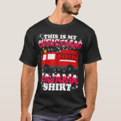 Firefighter kerstpajama - Fire Truck Funny Fi T-shirt (Voorkant)