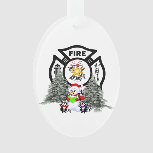 Firefighter kerstscène ornament (voorkant)
