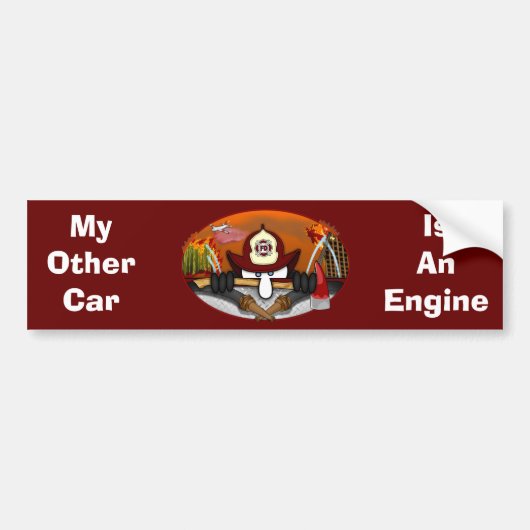 Firefighter Kilroy Bumpersticker (Voorkant)