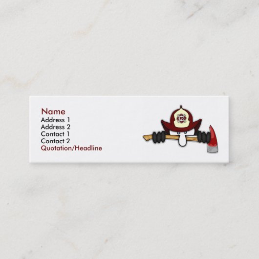 Firefighter Kilroy Profile Card 1 Mini Visitekaartje (Voorkant)