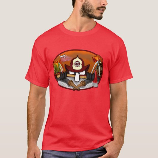 Firefighter Kilroy Red-Hot T-shirt (Voorkant)