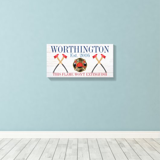 FIREFIGHTER Love Canvas Sign (Insitu (Houten vloer))