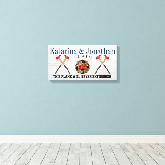 FIREFIGHTER Love Canvas Sign (Insitu (Houten vloer))