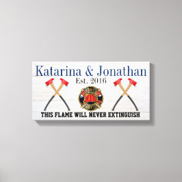 FIREFIGHTER Love Canvas Sign Afdruk