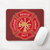 Firefighter Maltese Cross Emblem Muismat (Met muis)