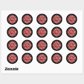 Firefighter Maltese Cross Round Sticker (Vel)