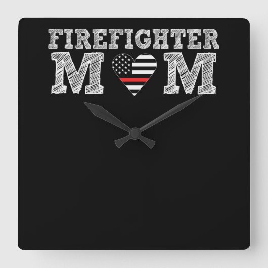 Firefighter mam Thin Red Line.png Vierkante Klok (Voorkant)