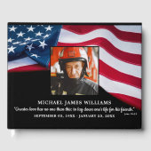 Firefighter Memorial American Flag Photo Funeral Gastenboek (Voorkant)