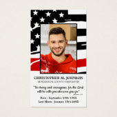 Firefighter Memorial Funeral Prayer Kaart (Voorkant)