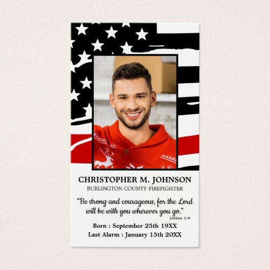 Firefighter Memorial Funeral Prayer Kaart (Voorkant)