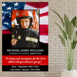 Firefighter Memorial Keepomwille Fireman Funeral Poster