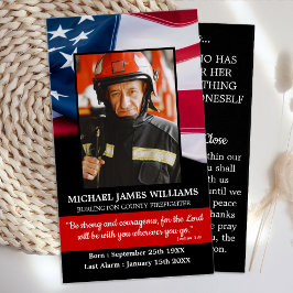Firefighter Memorial USA Flag Funeral Prayer Kaart