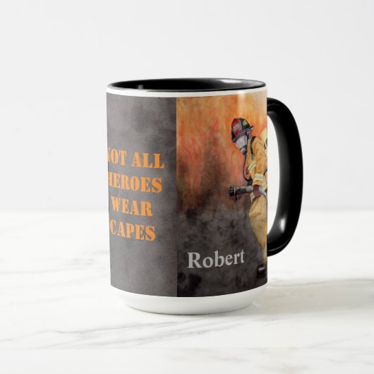 Firefighter Mok Niet alle helden Draag Capes Cup (Voorkant rechts)