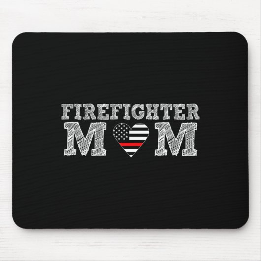 Firefighter Mom Fireman Gift Proud Firefighter Quo Muismat (Voorkant)