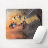 Firefighter Mouse Pad Original Watercolor Fireman Muismat (Met muis)