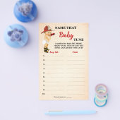 Firefighter Name Baby Tune Baby shower Game Kaart (Enkel)