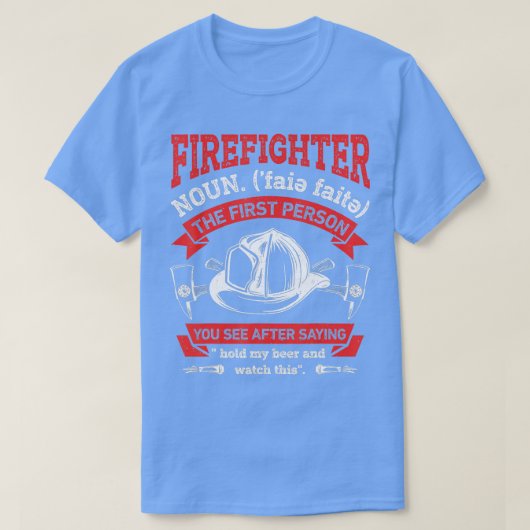Firefighter Noun Definition Funny Firemen Firefigh T-shirt (Design voorkant)