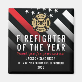Firefighter of the Year Badge Logo Employee Magneet