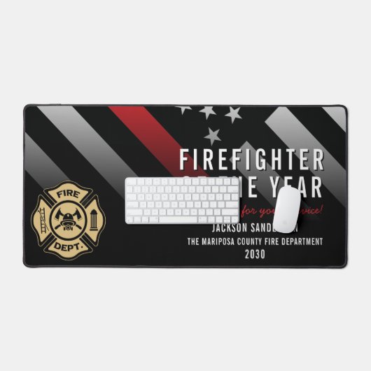 Firefighter of the Year Employee Logo Red Line Bureaumat (Keyboard & Muis)