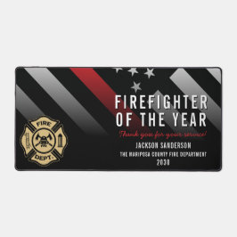 Firefighter of the Year Employee Logo Red Line Bureaumat