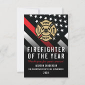 Firefighter of the Year Employee Logo Red Line Kaart (Voorkant)