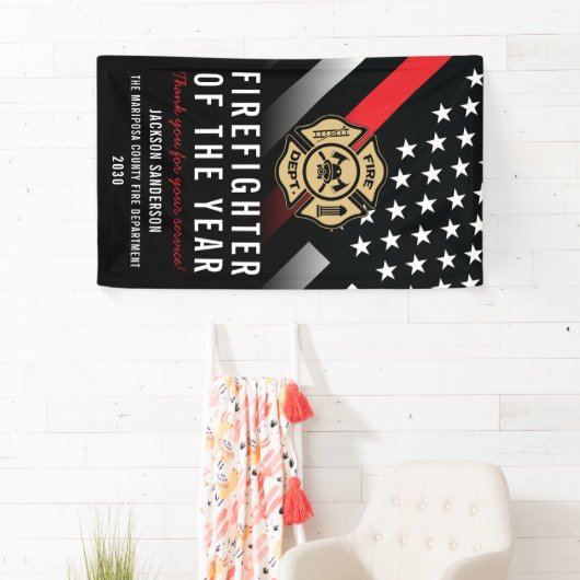 Firefighter of the Year Employee Logo Red Line Spandoek (Insitu)