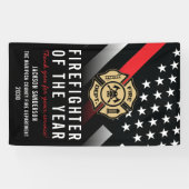 Firefighter of the Year Employee Logo Red Line Spandoek (Horizontaal)
