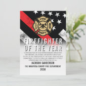 Firefighter of the Year Employee Recognition Logo Kaart (Staand voorkant)