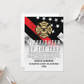 Firefighter of the Year Employee Recognition Logo Kaart (Voorkant / Achterkant in situ)