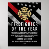 Firefighter of the Year Employee Recognition Logo Poster (Voorkant)