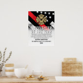 Firefighter of the Year Employee Recognition Logo Poster (Keuken)