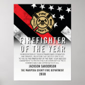 Firefighter of the Year Employee Recognition Logo Poster (Voorkant)