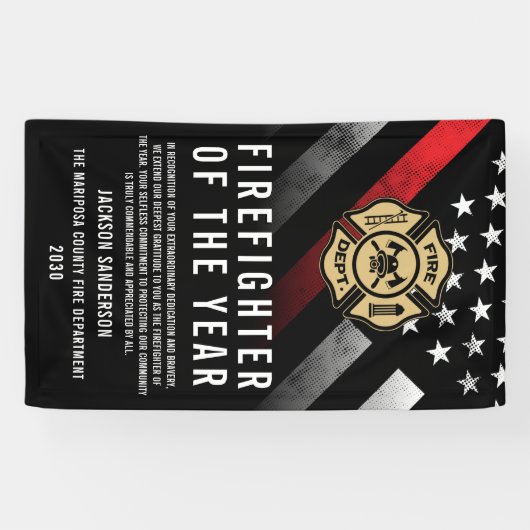 Firefighter of the Year Employee Recognition Logo Spandoek (Horizontaal)
