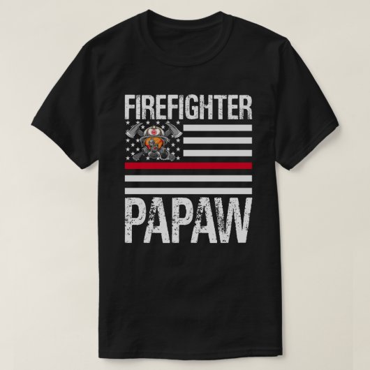 Firefighter PAPAW ondersteunt de Thin Red Line US  T-shirt (Design voorkant)
