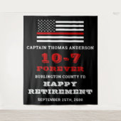 Firefighter Party Thin Red Line Happy Retirement Wandkleed (Voorkant)