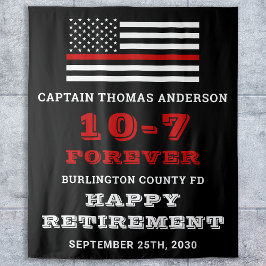 Firefighter Party Thin Red Line Happy Retirement Wandkleed
