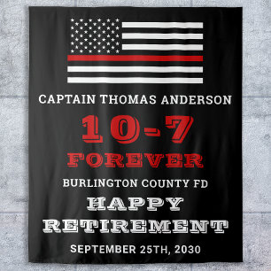 Firefighter Party Thin Red Line Happy Retirement Wandkleed