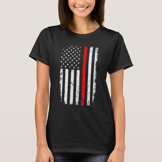 Firefighter Patriotic American US Flag Fireman Fir T-shirt (Voorkant)