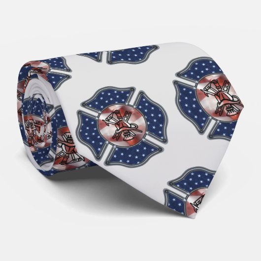 Firefighter Patriotic Logos Stropdas (Opgerold)