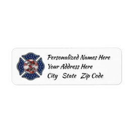 Firefighter Patriotic Maltese Label